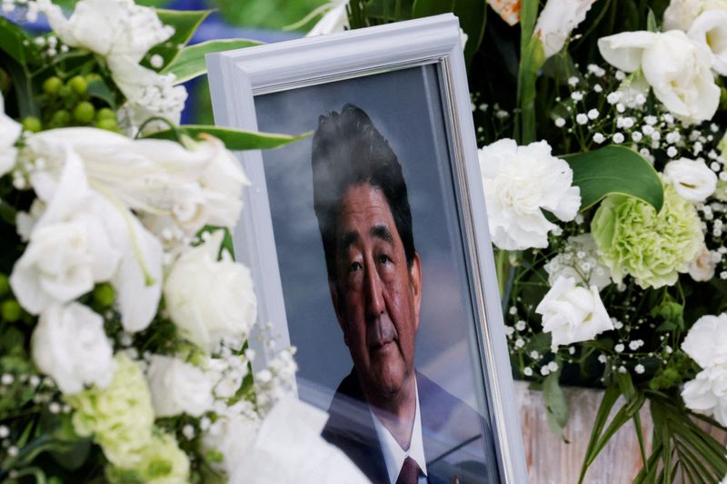 Slim majority of Japanese oppose state funeral for ex-PM Shinzo Abe - poll
