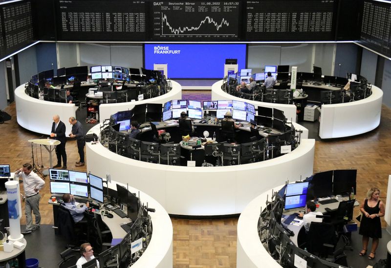 European shares eke out gains at open as healthcare stocks rebound
