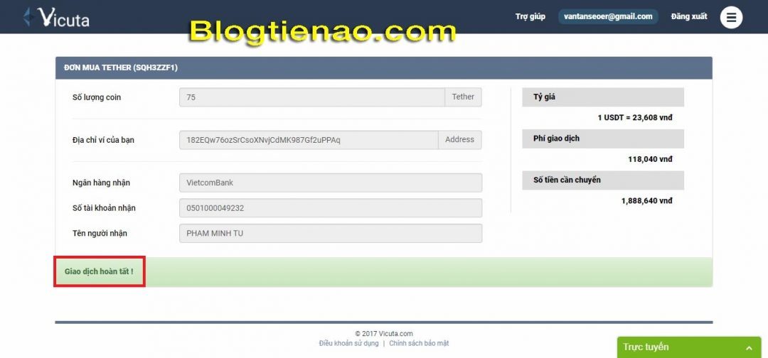 Cách mua USDT trên Vicuta. Ảnh 6