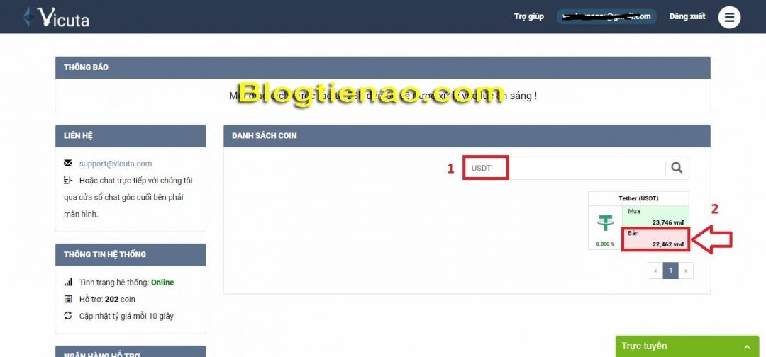 Cách bán USDT trên Vicuta. Ảnh 1