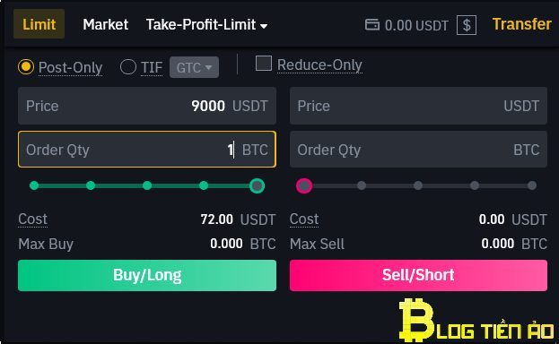 Lệnh limit Binance Futures