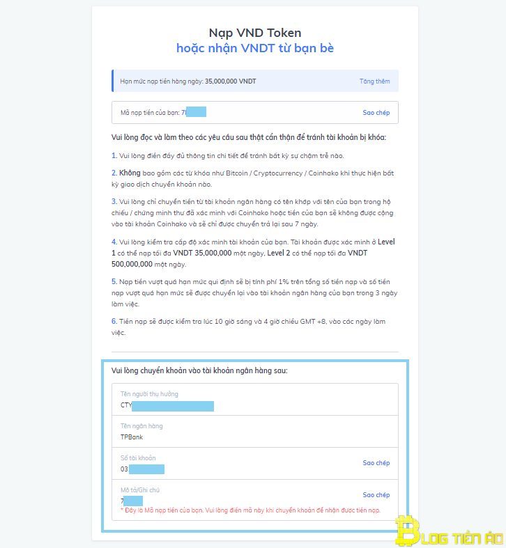 Nạp VND để mua bán USDT trên Coinhako - Ảnh 2