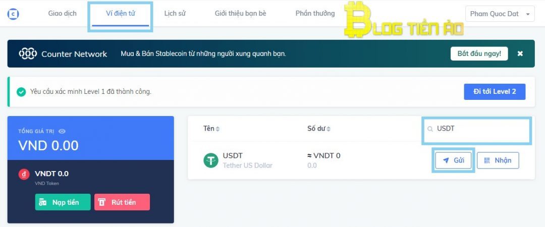 Gửi USDT