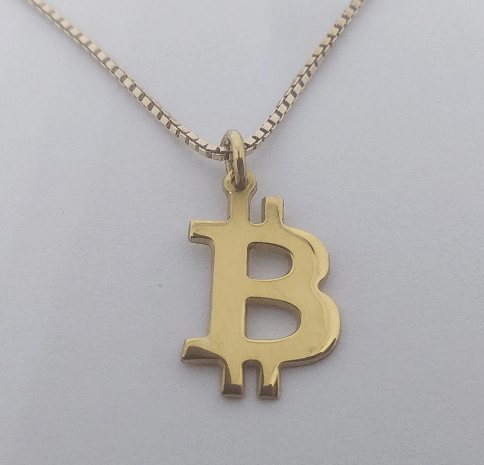 Dây chuyền bitcoin bằng vàng 14 karat