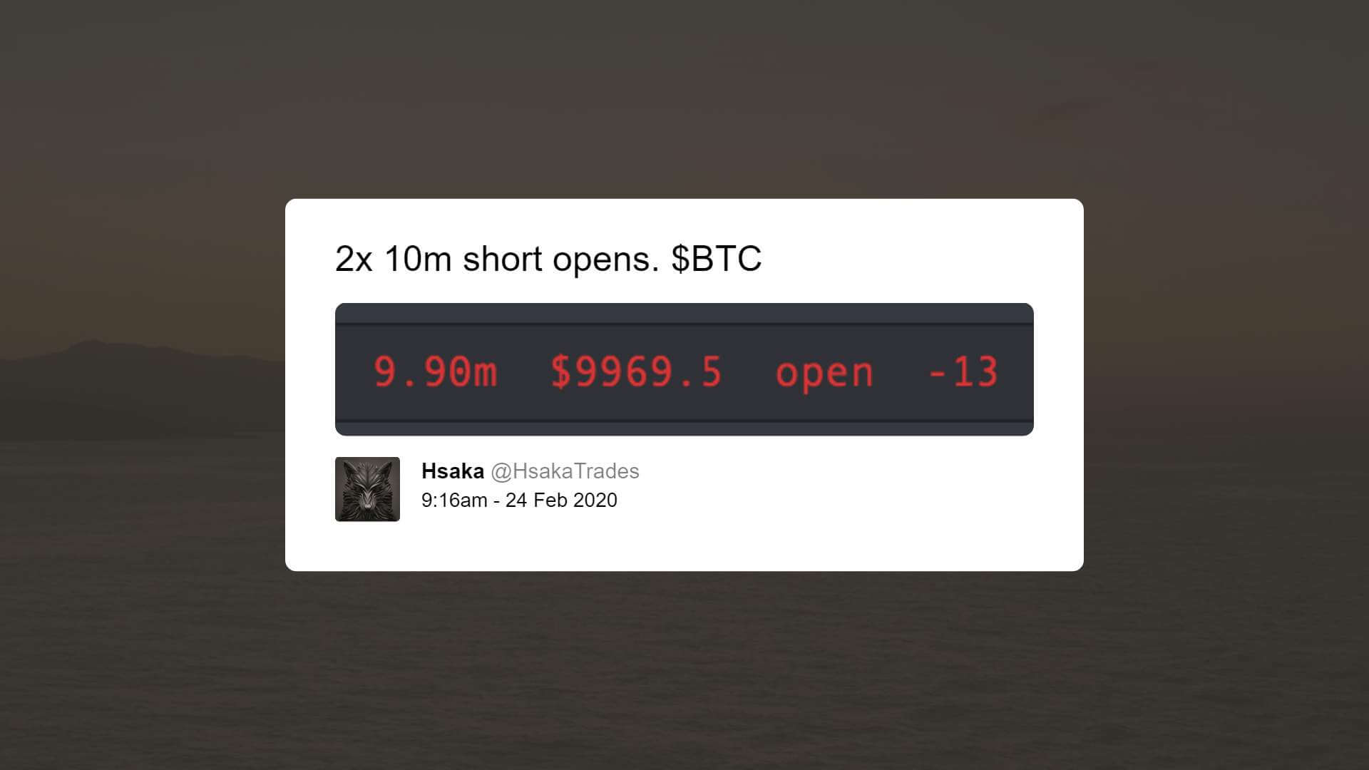 Lệnh short 10 triệu USD trên BitMEX