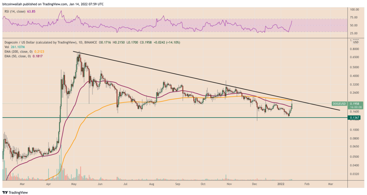Dogecoin (DOGE) tăng 25% sau khi Musk thông báo Tesla có thể chấp nhận thanh toán